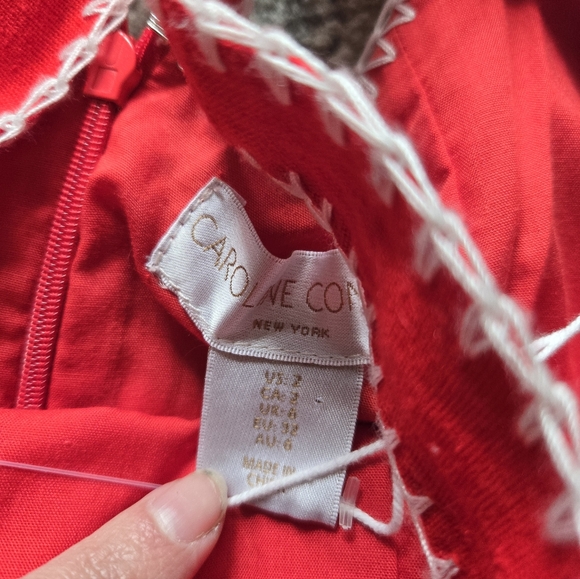 New ! Caroline Constas Linen Blend Dresd - Picture 5 of 9